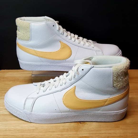 nike sb zoom blazer mid white celestial gold